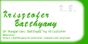 krisztofer batthyany business card